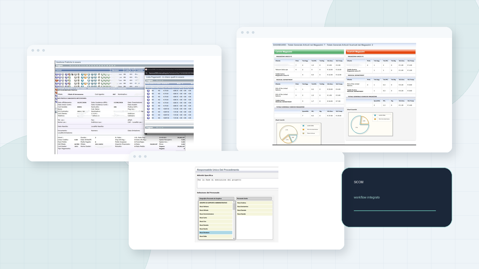 Sicom · composizione delle interfacce dell’ecosistema Intersailing